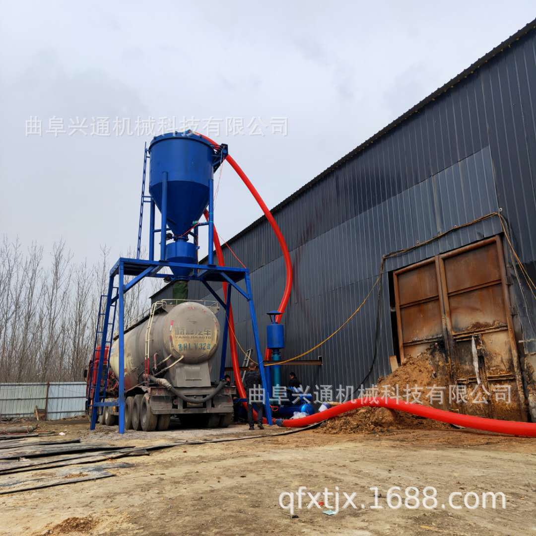 长管道粉煤灰水泥料吸料机集装箱散装矿粉自吸倒运大型气力输送机