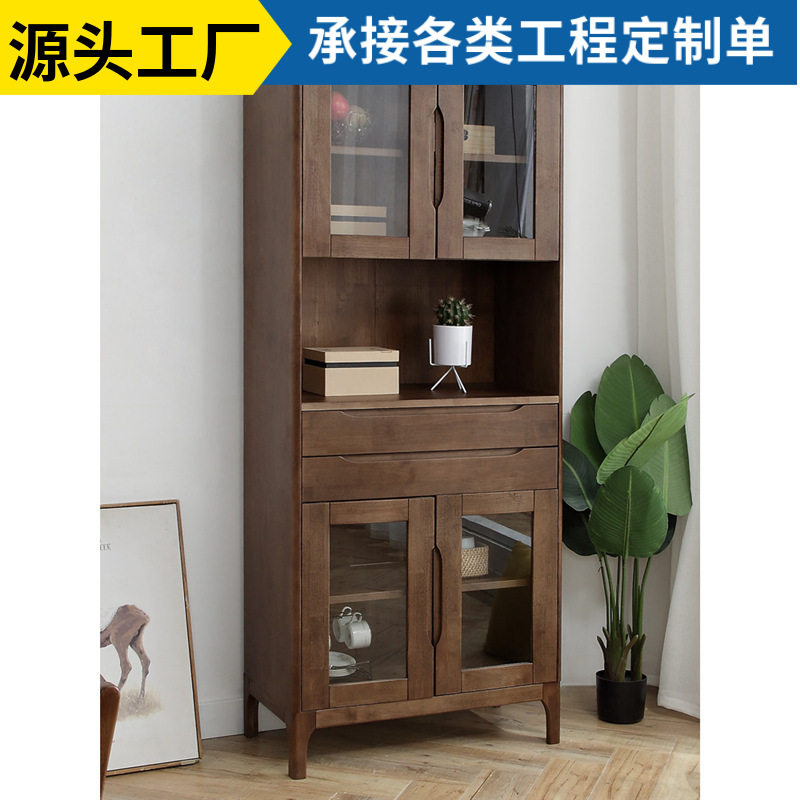 北欧实木双门玻璃门酒柜