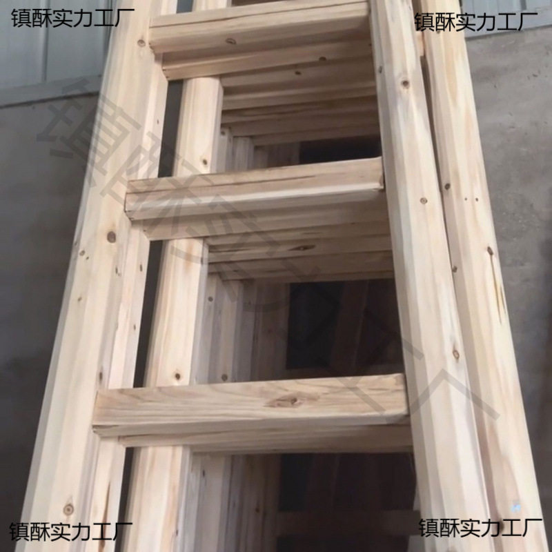木质实木圆料加粗直梯单梯家用阁楼装修工程爬梯楼梯老式梯