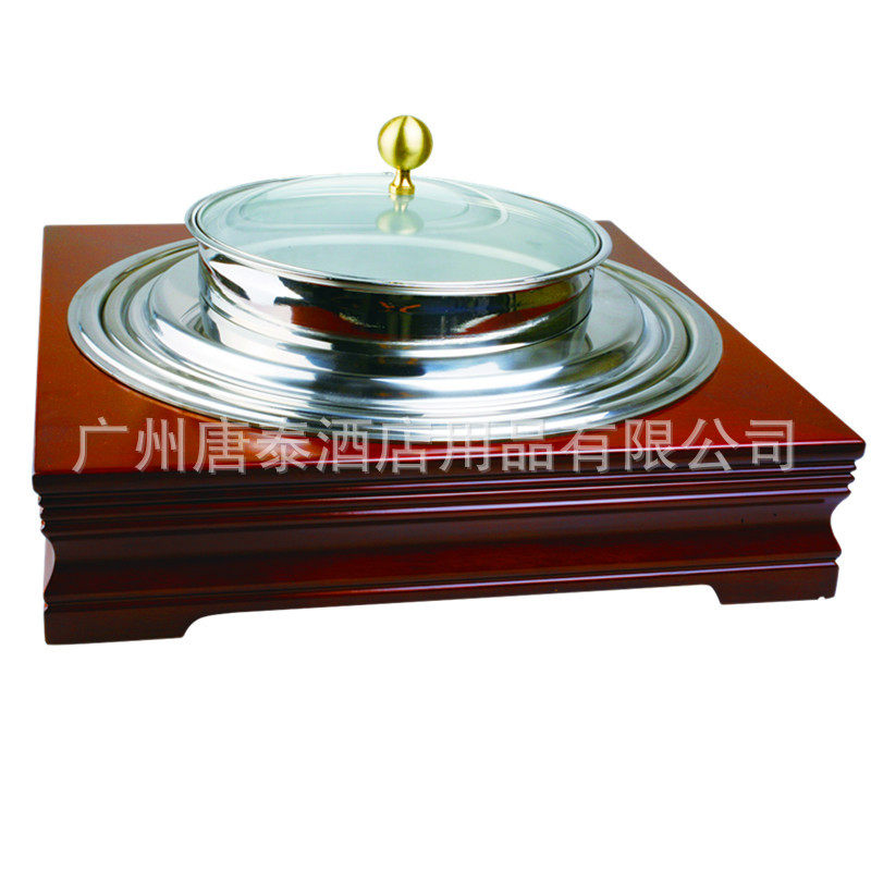 供应香港BAVA巴菲圆形钢木组合式9.0L可视汤炉 酒店餐厅自助餐炉