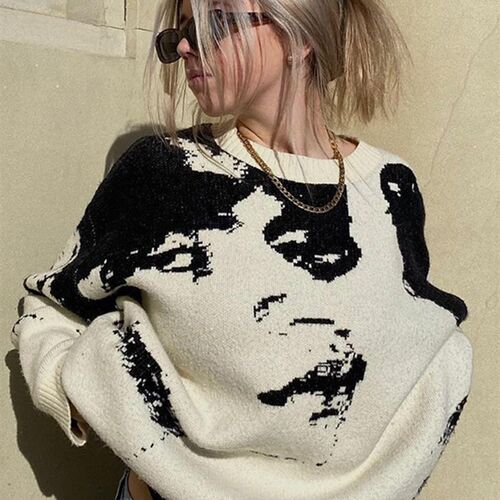 好货Rockmore Casual Loose Sweaters Autumn Women Vintage Knit
