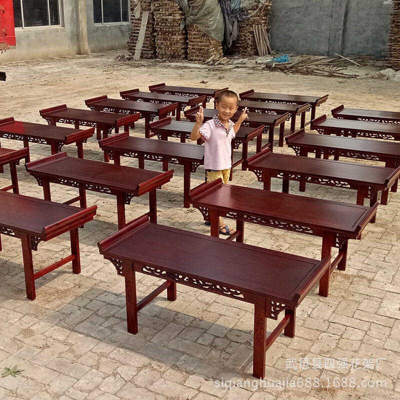 课桌国学电脑桌书法培训小学生书桌仿古私塾教室实木桌子课桌椅