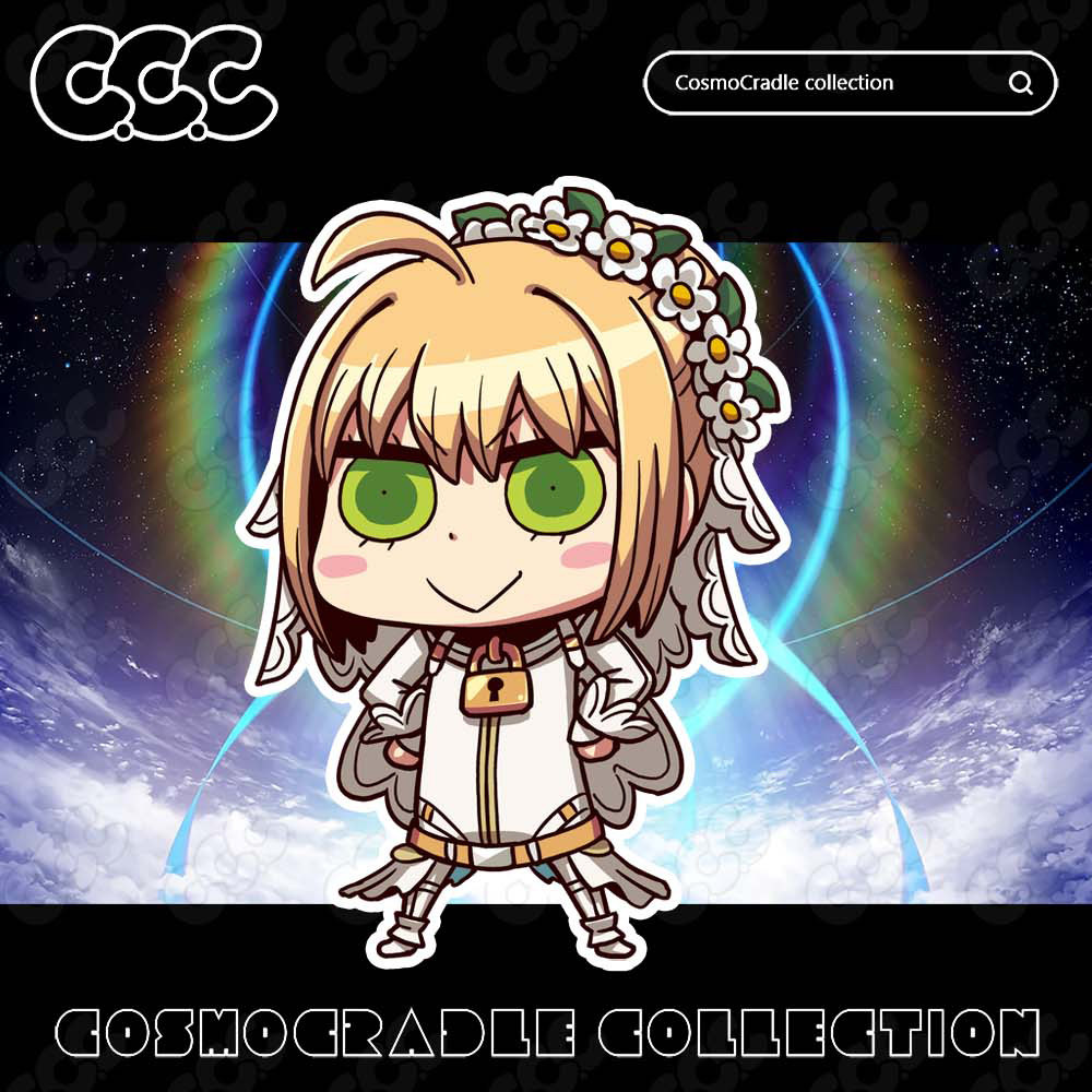 命运冠位指定 FGO Q版贴纸 尼禄克劳狄乌斯花嫁 UV转印防水贴纸
