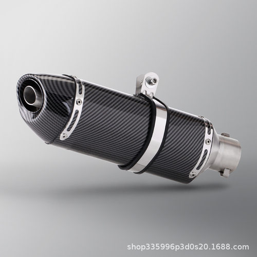 R27小四角仿碳纤尾段排气管 51MM通用 赛800 CBR650 250RR 450SR