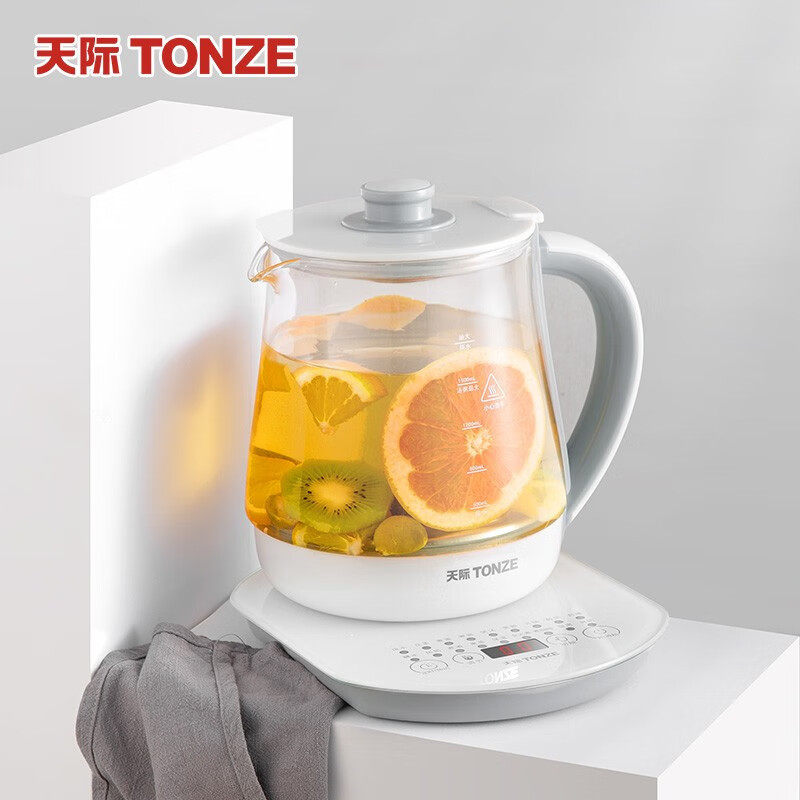 天际 TONZE多功能养生壶 高硼硅玻璃水壶电热养生茶壶BJH-W180P 1