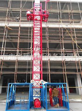 施工升降机SS1T/1T建筑高层载货上料机物料提升机 双吊篮提升架