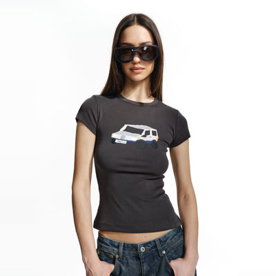 Two little guys*90.s趣味小汽车修身显瘦圆领上衣正肩沙漏短袖T