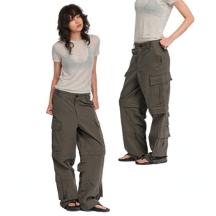 裤 Two 90.d褶皱拼接感阔腿工装 guys little