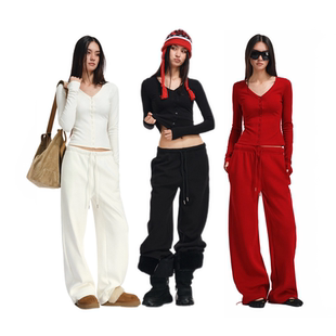 little 天丝加绒抽绳卫裤 guys 天丝磨毛V领上衣 圣诞限定 Two