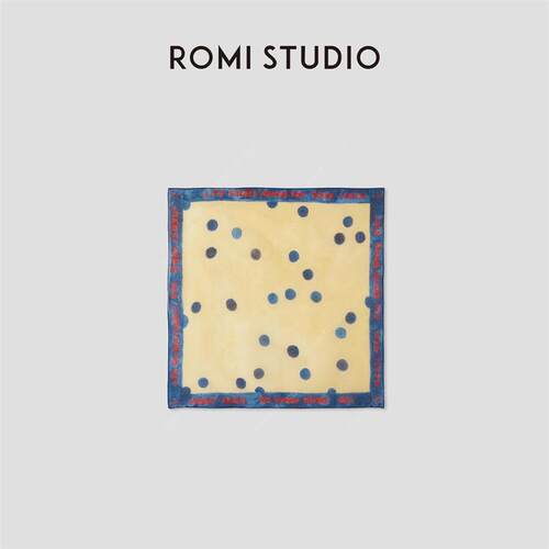 ROMI STUDIO美式复古全棉柔软撞色印花口袋方巾 RWCRP33543