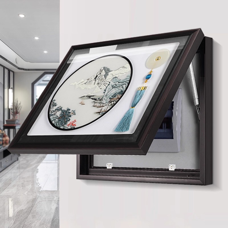 刺绣免打孔电表箱装饰画2025新款遮挡电闸配电箱挂画高级感苏绣画图片
