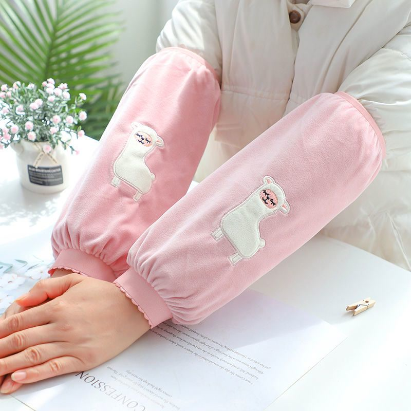 袖套女秋冬季学生套袖长款防脏护袖办公室上班可爱工作羽绒服袖头