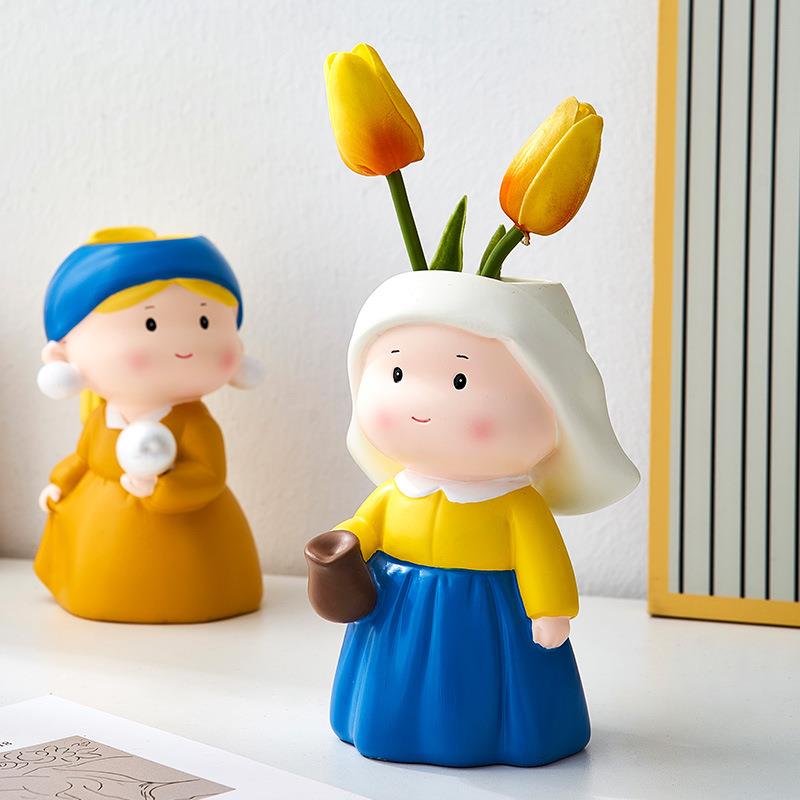 创意可爱大艺术家笔筒书房装饰办公室桌面收纳摆件儿童教师节礼物