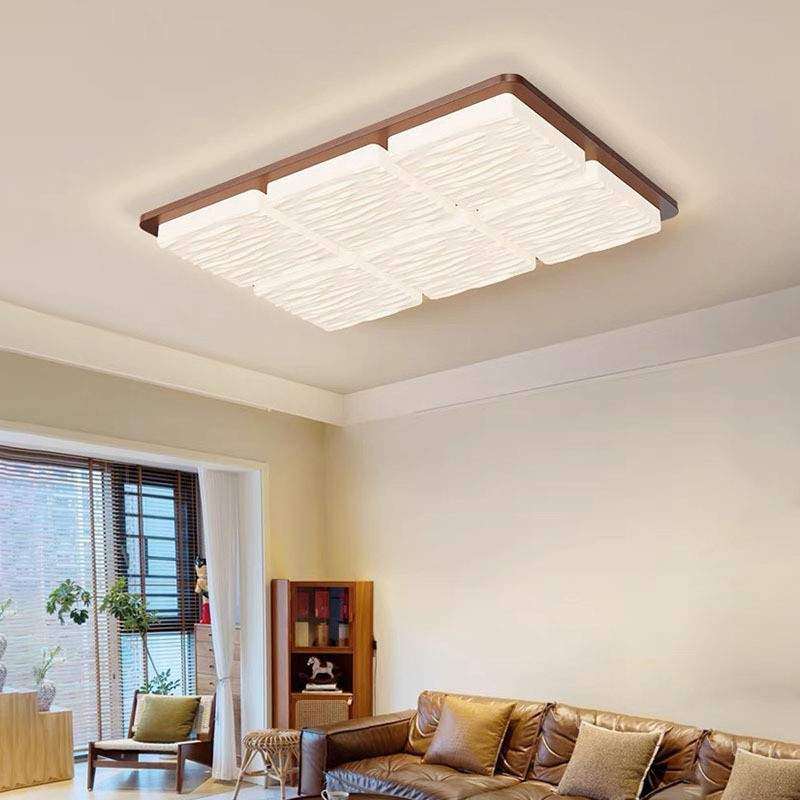 客厅吸顶灯复古侘寂风胡桃木色几何长方灯全光谱护眼中古卧室灯具,3C数码配件,USB灯,淘宝优惠券,粉丝福利购,淘宝优惠卷