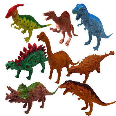 8只大号仿真恐龙模型套装玩具软胶动物幼儿园儿童男孩3-6岁
