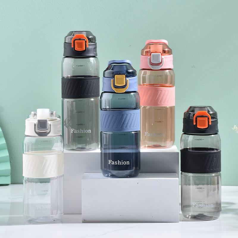 塑料杯防滑提手运动杯户外男女儿童学生直饮健身壶弹跳随手太空杯