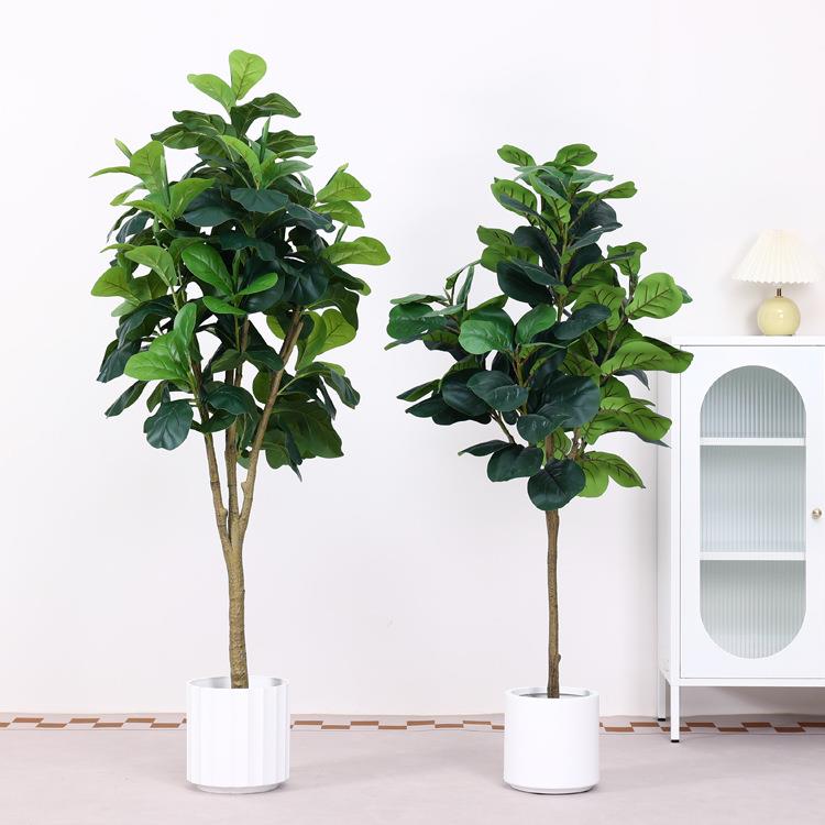 北欧仿真植物落地仿真绿植盆栽橡皮树商场造景摆件装饰落地琴叶榕