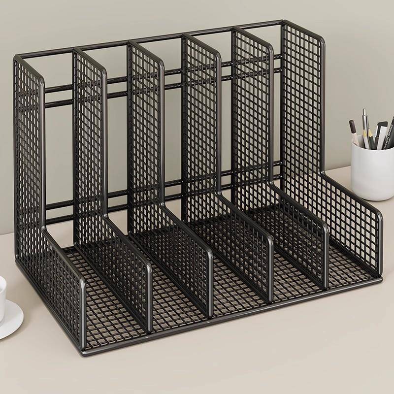 桌面文件架办公室工位收纳架学生资料档案分类置物架大容量书立架