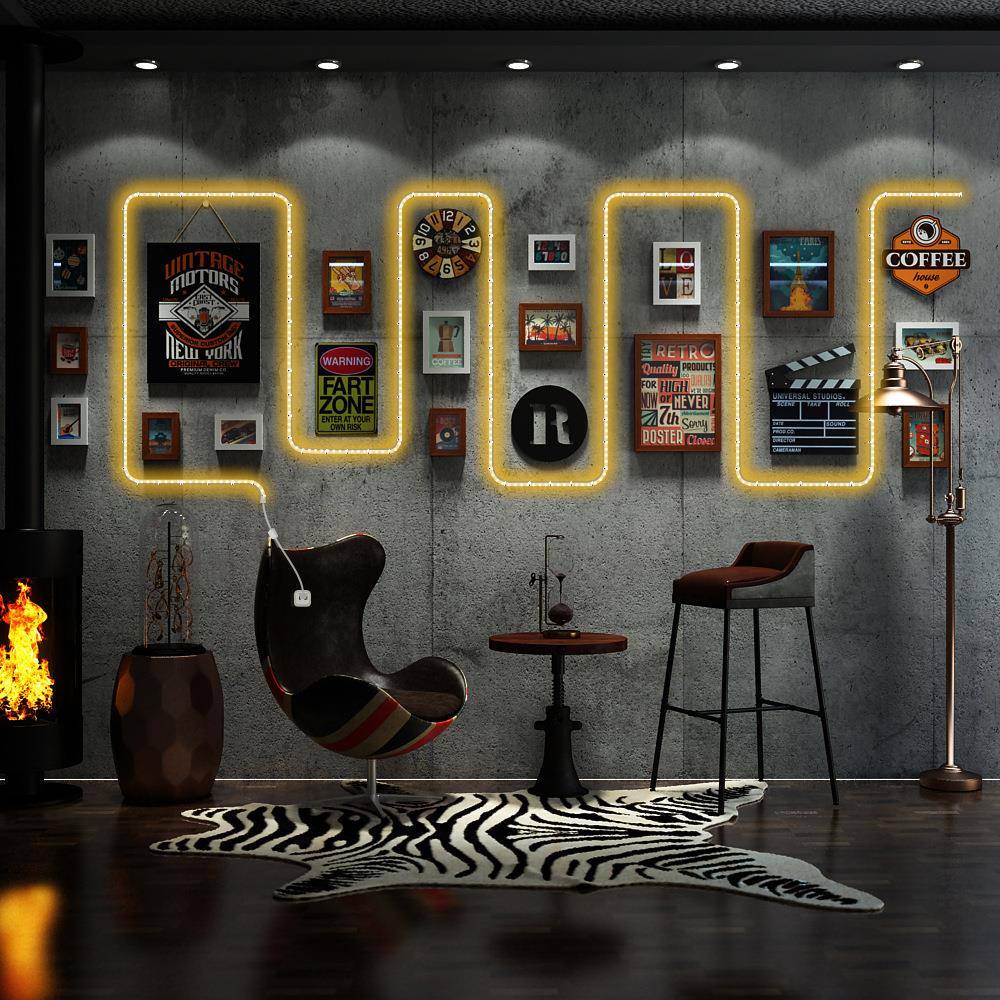 高分子_0025大款复古工业风照片墙组合装饰画相框挂画装饰框