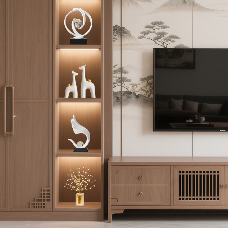 八方来财酒柜装饰品艺术摆件电视柜玄关客厅家居高级感轻奢