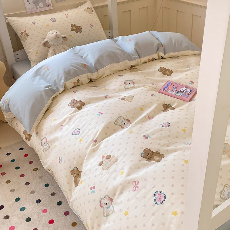 大学生宿舍床上三件套高中床单人被套床笠床垫被褥六拎包入住