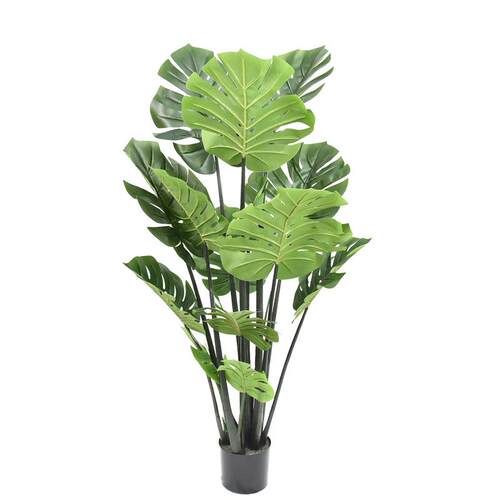 仿真龟背竹假植物盆栽120cm塑胶杆龟背树人造大型绿植装饰盆景树
