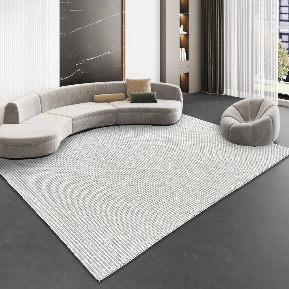 丙纶线条极简地毯客厅威尔顿机织轻奢新款卧室床边毯家用地垫