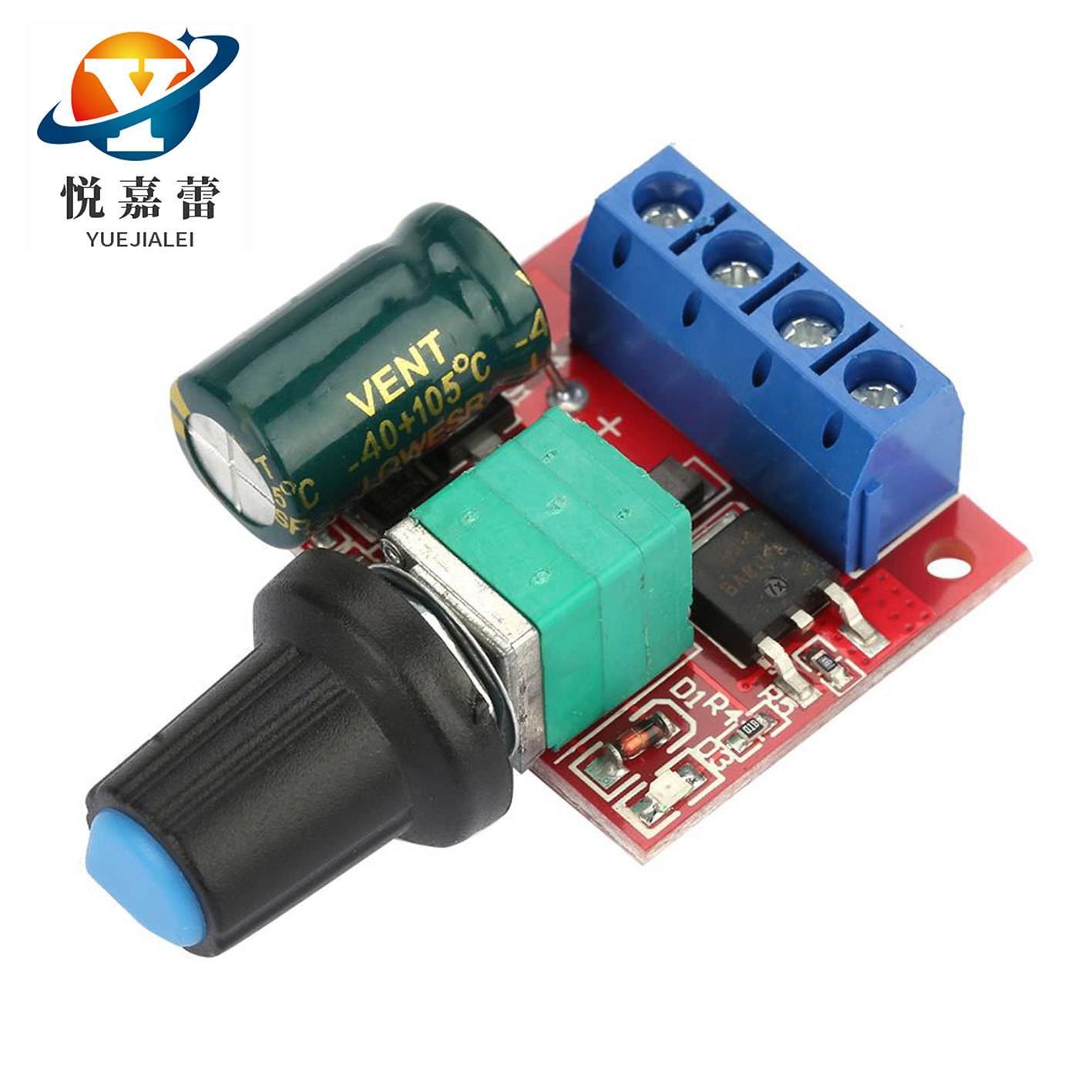 PWM直流电机调速器5V-35V 5A开关功能 LED调光器调速模块