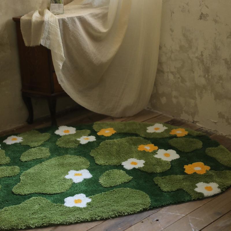 一件植绒地毯浴室垫卧室簇绒地毯客厅地毯机织苔藓地毯