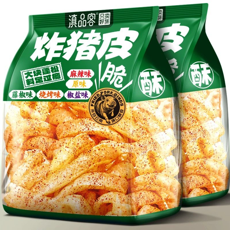 滇品客云南特产泰式油炸猪皮麻辣椒盐味开袋即食脆猪皮卷网红零食,零食/坚果/特产,猪肉类,淘宝优惠券,粉丝福利购,淘宝优惠卷