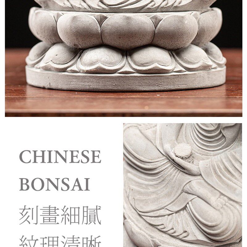 极速中式鱼缸造景禅意装饰仿古释迦摩尼齐天大圣如来水泥佛头佛像