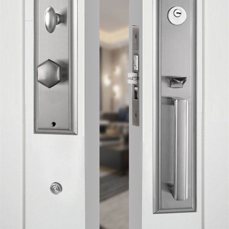 别墅大门锁双开关简约欧式入户门锁对开豪华会议室室内木门防盗锁