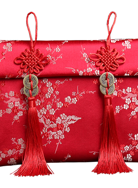 下聘礼袋 提亲结婚收礼金新娘压箱钱红包布袋10万送喜彩礼利是封