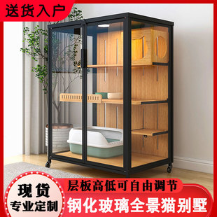 猫窝猫笼子实木铁艺猫别墅多层豪华家用室内猫爬架猫舍猫柜猫屋