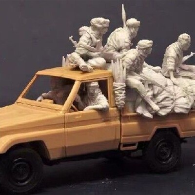 极速1/35 Resin Figures  Model kits 7 soldiers and parcels  U