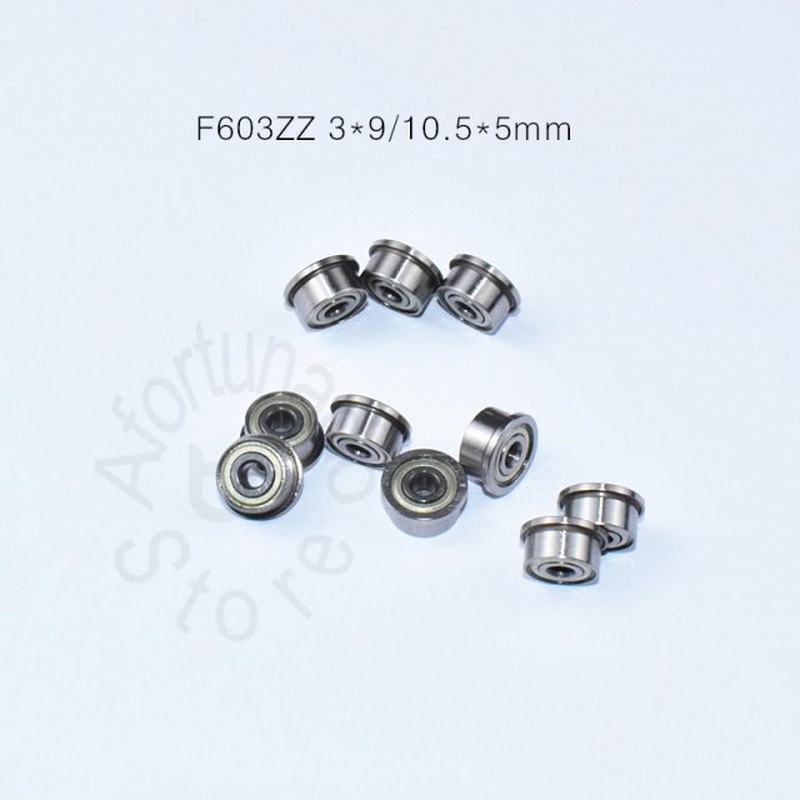 Flange  10pcs F603ZZ 3*9(10.5)*5(mm) Free shipping chrome st