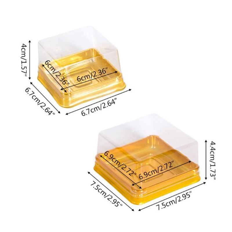 50pcs 63/100g Square Moon Cake Trays Mooncake Package Box Co