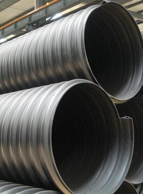 HDPE钢带管 DN300 黑色聚乙烯缠绕增强波纹管 大口径排污排水管