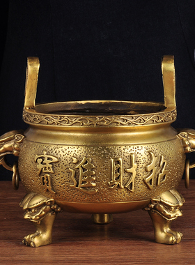 全铜烧香炉檀香炉室外香炉供佛拜神祭祖鼎寺庙用香炉摆件工艺品