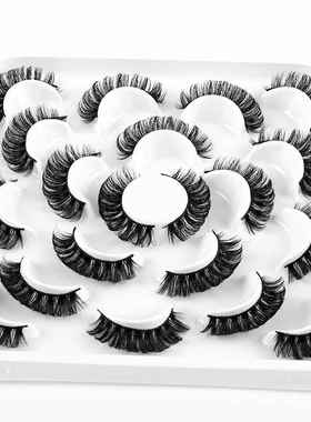 10 Pairs Eyelashes Russian Strip Lashes Natural Wispy Fluffy