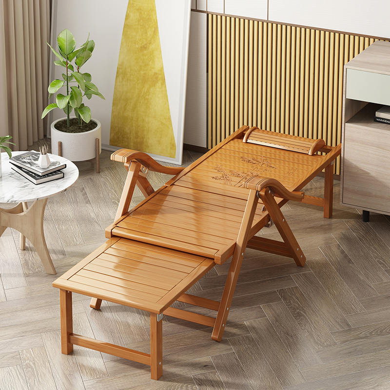 楠竹躺椅阳台家用休闲可折叠午休老人专用晒太阳竹椅睡椅靠背懒人