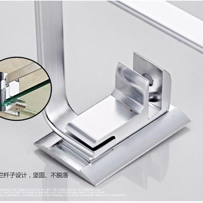 洗脸壁挂钢化玻璃打孔免镜子化妆品托架卫生间托盘置物下浴室台。