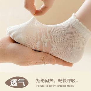 宝宝蕾丝公主罗莉塔配小皮鞋 儿童短筒袜女童长袜子薄款 高筒夏季