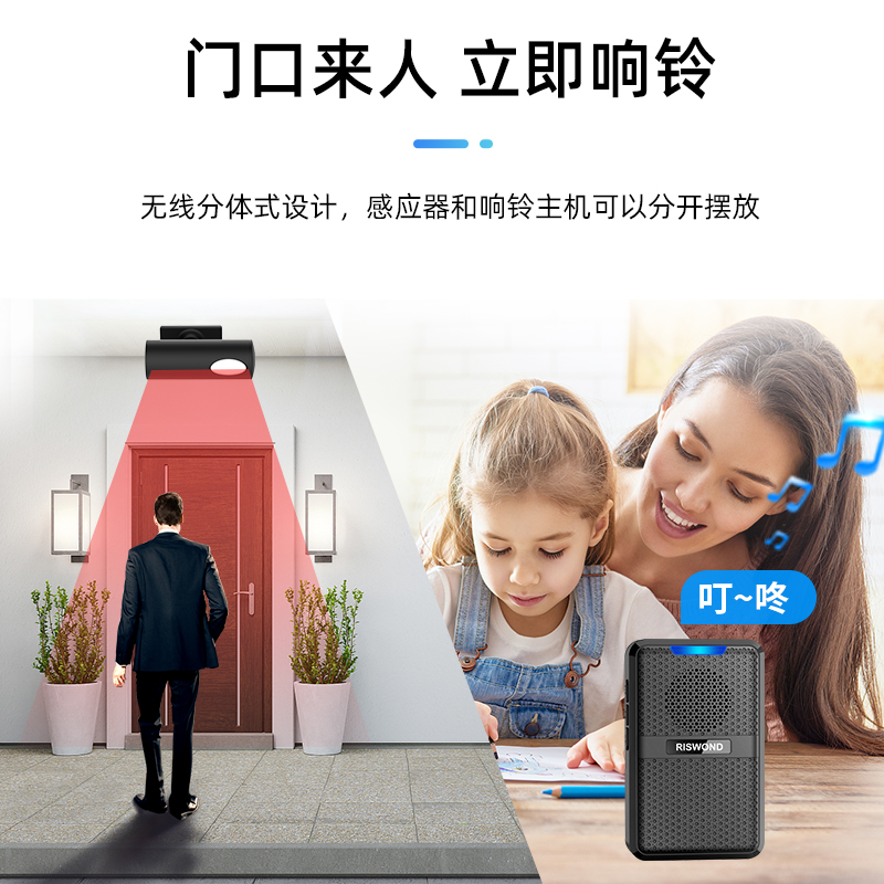 店铺智能欢迎光临感应器进门商分体式门铃语音提示自动迎宾报警器
