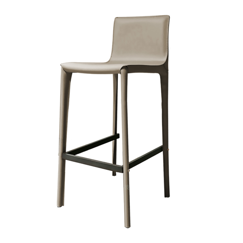 简约马鞍皮吧台椅时尚高脚凳皮艺软包靠背洒吧餐椅saddle bar北欧