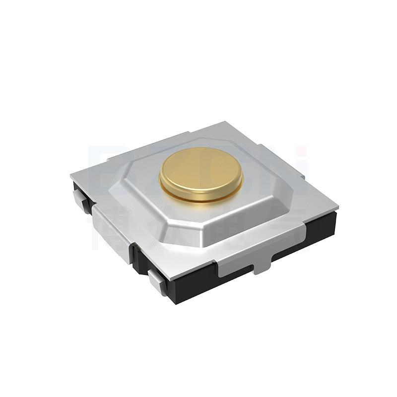 博众轻便开关微动按键4x4x1.5H-J-250gf-翘脚接地铜钮4*4*1.5mm