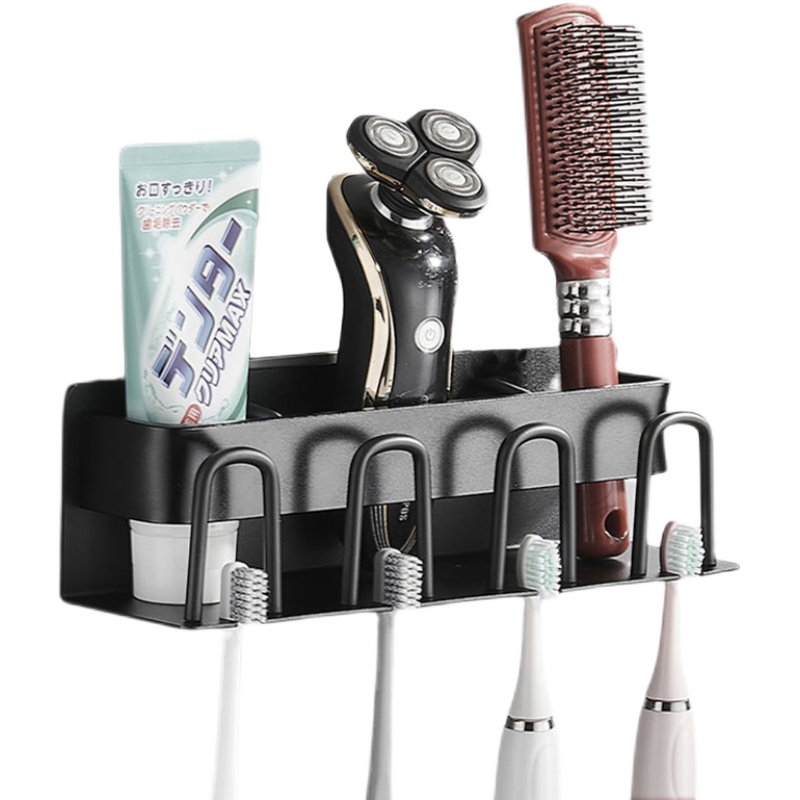 牙刷置物架免打孔漱口杯刷牙杯挂墙式卫生间壁挂式收纳盒牙缸套装