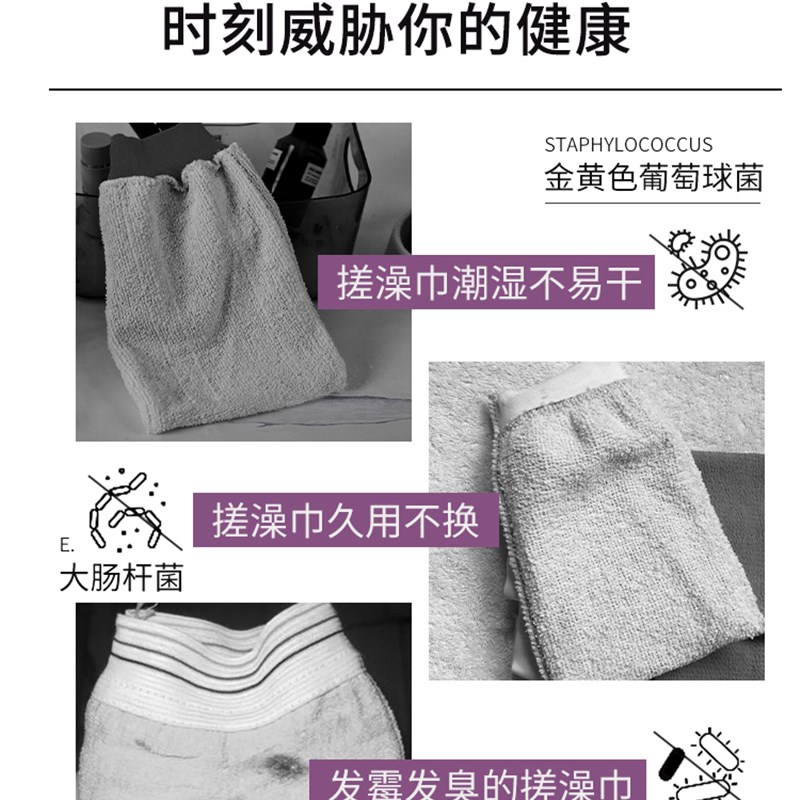 搓澡巾洗澡神器家用强力搓泥女士擦背沐浴手套男粗砂搓背