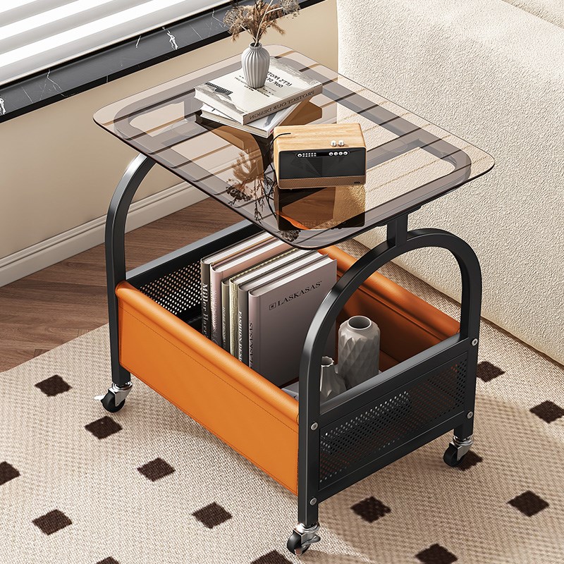 沙发边几可移动中古小推车客厅小茶几置物架家用复古卧室床边桌子