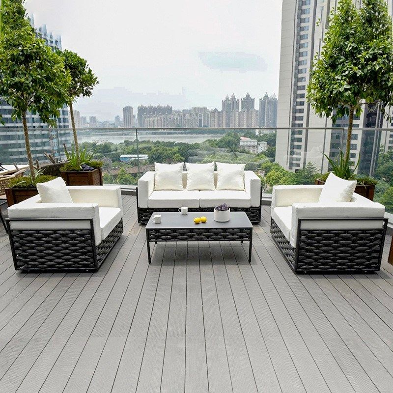 户外藤编沙发室外花园露台设计师酒店别墅庭院客厅藤沙发组合家具
